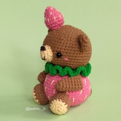 Strawberry Bear amigurumi pattern by Audrey Lilian Crochet