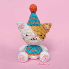 Tom the Party Cat amigurumi pattern by Audrey Lilian Crochet