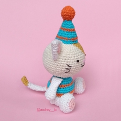 Tom the Party Cat amigurumi by Audrey Lilian Crochet