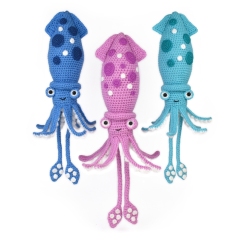 Sandy the squid amigurumi pattern by Janine Holmes at Moji-Moji Design