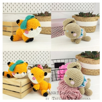 2 patterns/fox and bunny amigurumi pattern by TANATIcrochet