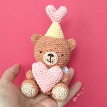 Coco the Cupid Bear amigurumi pattern by Audrey Lilian Crochet