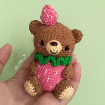 Strawberry Bear amigurumi pattern by Audrey Lilian Crochet