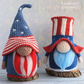 Patriotic Gnome, Independence Day amigurumi pattern by PamPino Gnomes