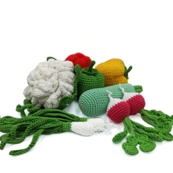 Spring vegetables bundle 5 in 1 amigurumi pattern by Mommys Bunny Crafts