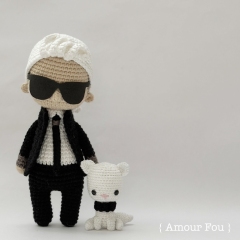 Karl Lagerfeld amigurumi pattern by Amour Fou