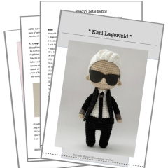 Karl Lagerfeld amigurumi pattern by Amour Fou