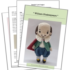 William Shakespeare amigurumi pattern by Amour Fou