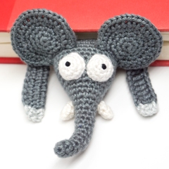 Elephant Bookmark amigurumi by Supergurumi