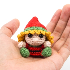 Mini Female Christmas Elf amigurumi pattern by Supergurumi