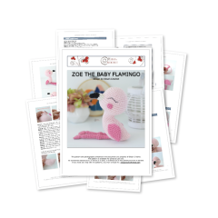 Zoe the Baby Flamingo amigurumi pattern by Elisas Crochet