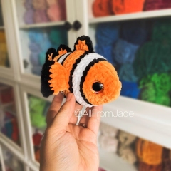 Clover the Clown Fish - No sew amigurumi by All From Jade