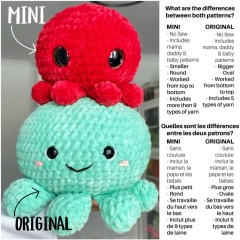 Mini Kawaii Octopus Family - No sew amigurumi by All From Jade