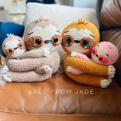 Samantha & Pierre the Sloths amigurumi pattern by All From Jade