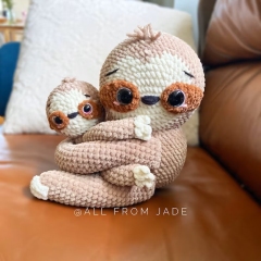 Samantha & Pierre the Sloths amigurumi by All From Jade