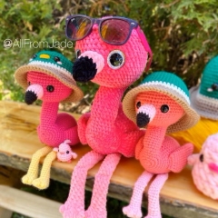 The Flamingo Family - Low sew amigurumi pattern by All From Jade