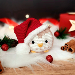 Hootsie the Christmas Owl Ornament amigurumi pattern by Sarah's Hooks & Loops