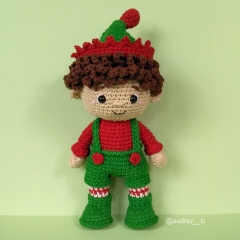 Noel the Christmas Elf Boy amigurumi pattern by Audrey Lilian Crochet