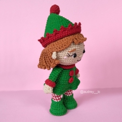 Noelle the Christmas Elf Girl amigurumi by Audrey Lilian Crochet