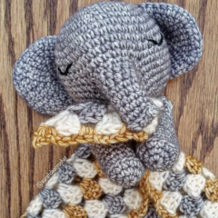 Hans the Elephant Lovey amigurumi pattern by SarahDeeCrochet