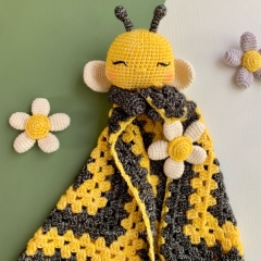 Honey the Bee Lovey and Rattle amigurumi pattern by SarahDeeCrochet
