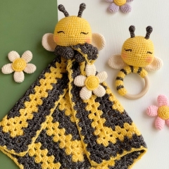 Honey the Bee Lovey and Rattle amigurumi by SarahDeeCrochet