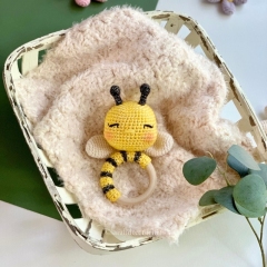 Honey the Bee Lovey and Rattle amigurumi pattern by SarahDeeCrochet