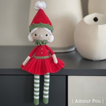 Silke, the Christmas Elf amigurumi pattern by Amour Fou