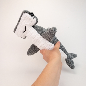 Hector the Plush Hammerhead Shark amigurumi pattern by Theresas Crochet Shop