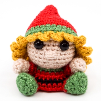 Mini Female Christmas Elf amigurumi pattern by Supergurumi