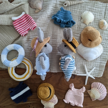 Cute bunny + summer collection amigurumi pattern by La Fabrique des Songes