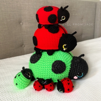 Charlene the Mama Ladybug & baby amigurumi pattern by All From Jade