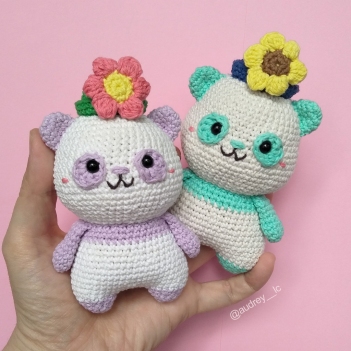Flora Panda amigurumi pattern by Audrey Lilian Crochet