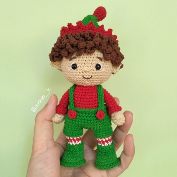 Noel the Christmas Elf Boy amigurumi pattern by Audrey Lilian Crochet
