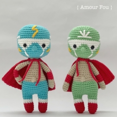 El Rayo, the Lucha Libre fighter amigurumi pattern by Amour Fou