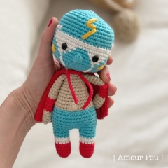 El Rayo, the Lucha Libre fighter amigurumi by Amour Fou