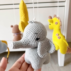 Crochet Baby Mobile Safari Animals amigurumi by RNata