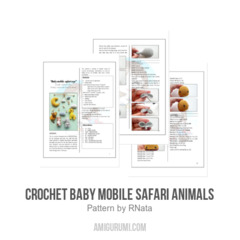 Crochet Baby Mobile Safari Animals amigurumi pattern by RNata