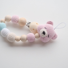 Teddy Bear Lovey and Pacifier Clip amigurumi by RNata