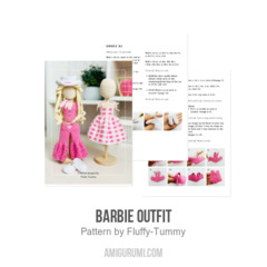 Barbie outfit amigurumi pattern by Fluffy Tummy