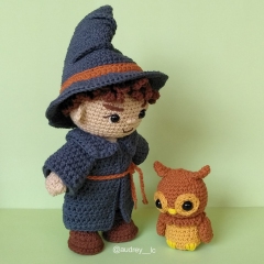 Edgar the Wizard and Ollie the Owl amigurumi pattern by Audrey Lilian Crochet