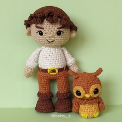 Edgar the Wizard and Ollie the Owl amigurumi by Audrey Lilian Crochet