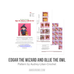 Edgar the Wizard and Ollie the Owl amigurumi pattern by Audrey Lilian Crochet