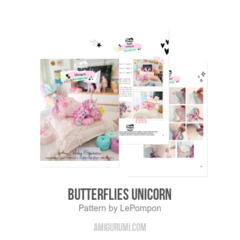 Butterflies Unicorn amigurumi pattern by LePompon