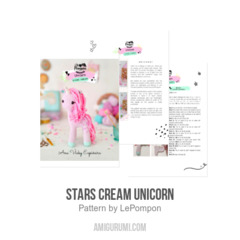 Stars Cream Unicorn amigurumi pattern by LePompon