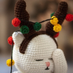 Christmas Cat deer amigurumi by Mariia Zhyrakova