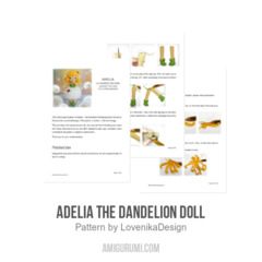 Adelia the Dandelion Doll amigurumi pattern by LovenikaDesign