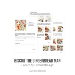 Biscuit the Gingerbread Man amigurumi pattern by LovenikaDesign
