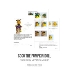 Coco the Pumpkin Doll amigurumi pattern by LovenikaDesign