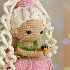 Peonia the Peony Doll amigurumi by LovenikaDesign